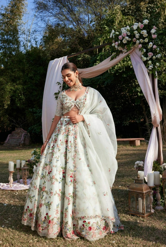 Shasha - Badami Gold - Indradhanush Lehenga Whatsapp +91 8595004350 #lehenga  #designerlehenga #shasha #buyshasha #bridallehenga #bridal #indianbride |  Facebook